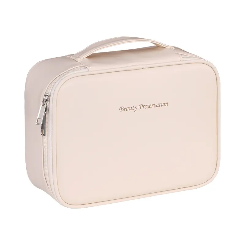 New split cosmetic bag large capacity advanced sense multi-functional cosmetic storage bag niche design make up bag