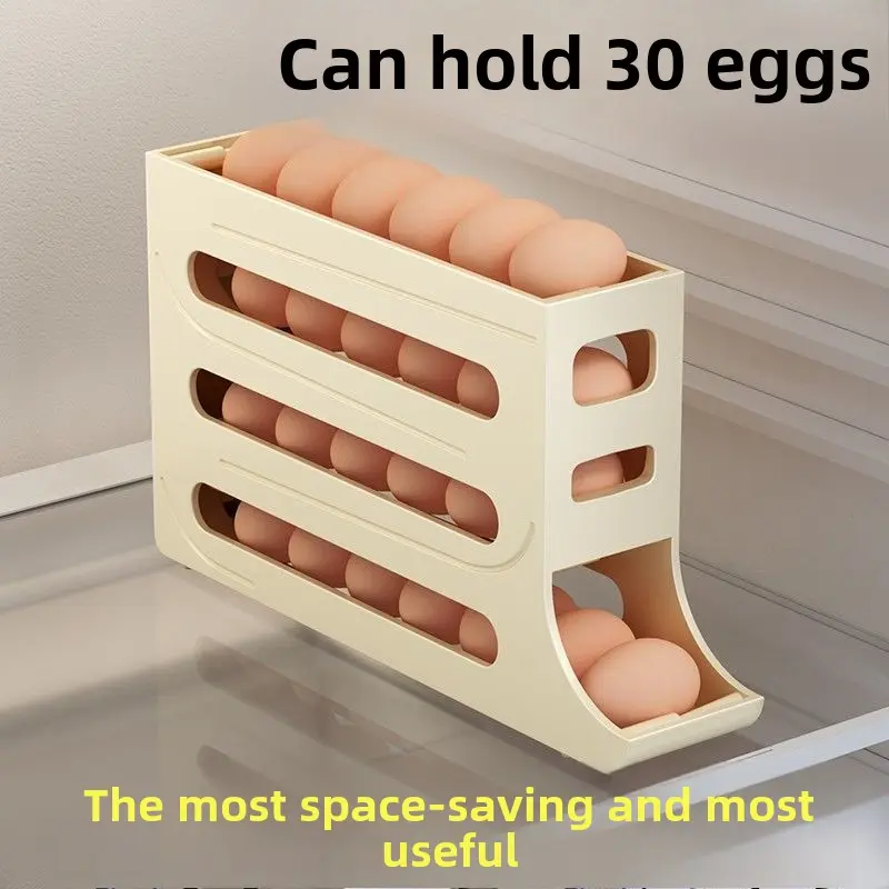 Rolling egg storage box Kitchen multi-layer automatic egg roller refrigerator side door egg storage box kitchen items