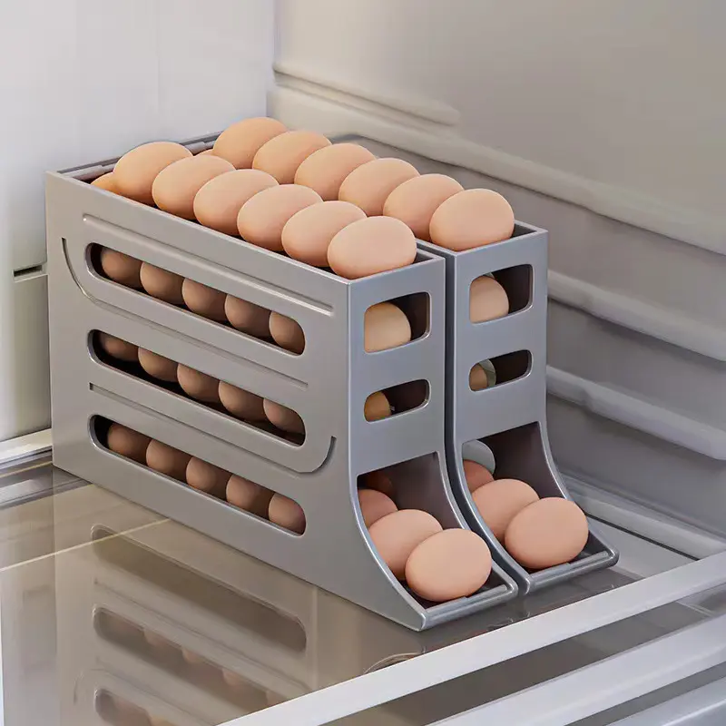 Rolling egg storage box Kitchen multi-layer automatic egg roller refrigerator side door egg storage box kitchen items