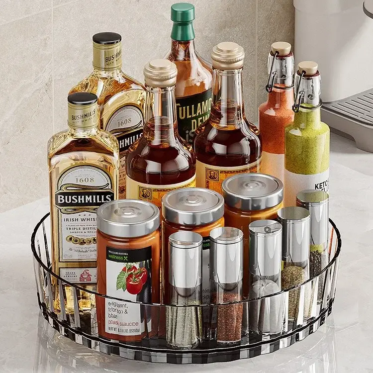 Kitchen rotating seasoning rack countertop special rotating storage device household multi-functional seasoning storage box