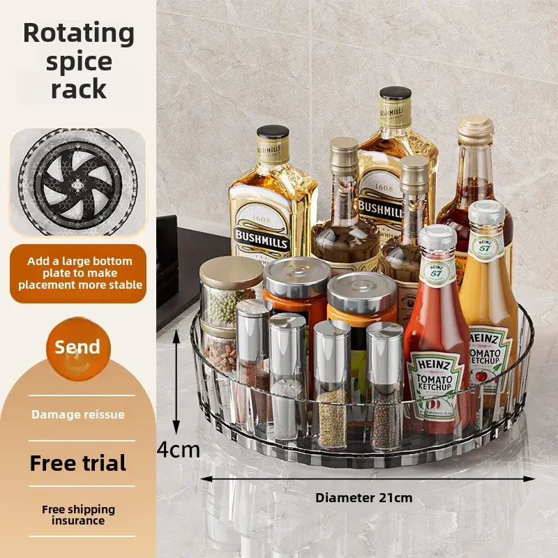 Kitchen rotating seasoning rack countertop special rotating storage device household multi-functional seasoning storage box