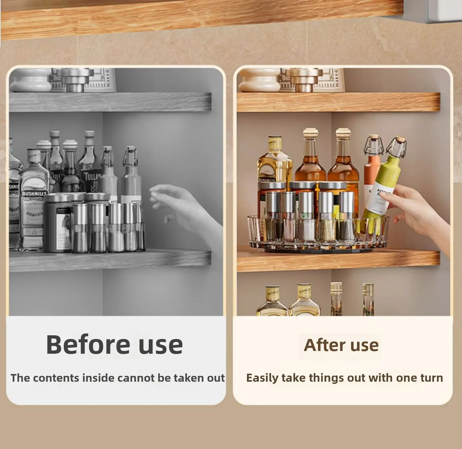 Kitchen rotating seasoning rack countertop special rotating storage device household multi-functional seasoning storage box