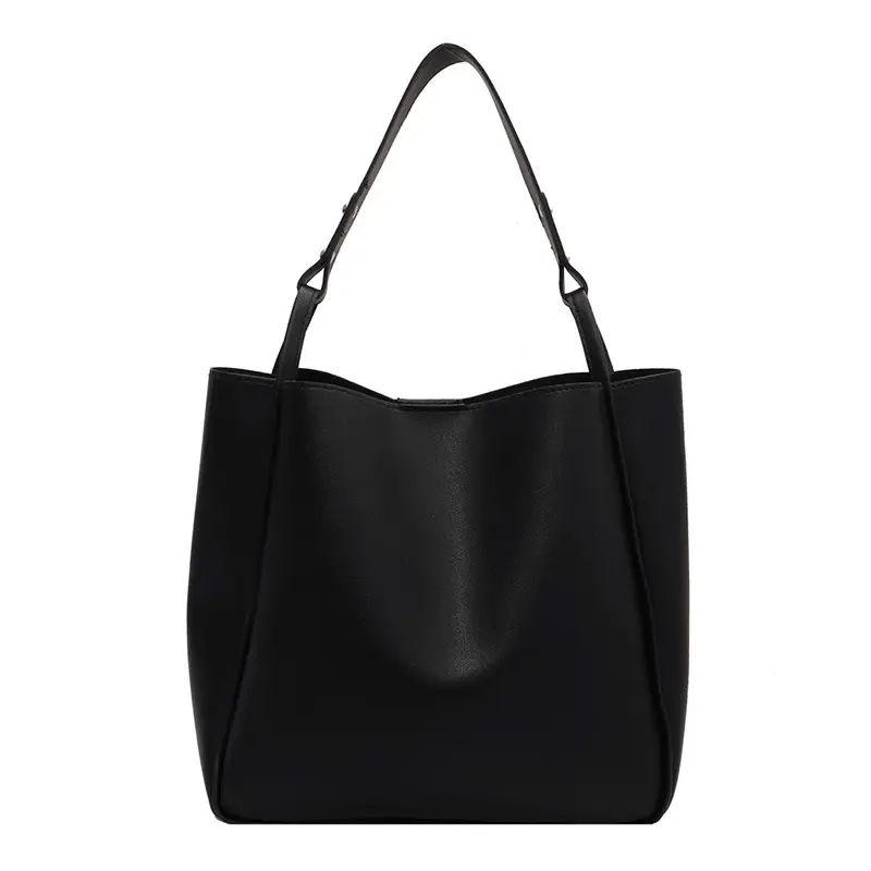 Simple stylish retro women's bag new large capacity shoulder bag underarm bag Japanese texture commuter bucket bag