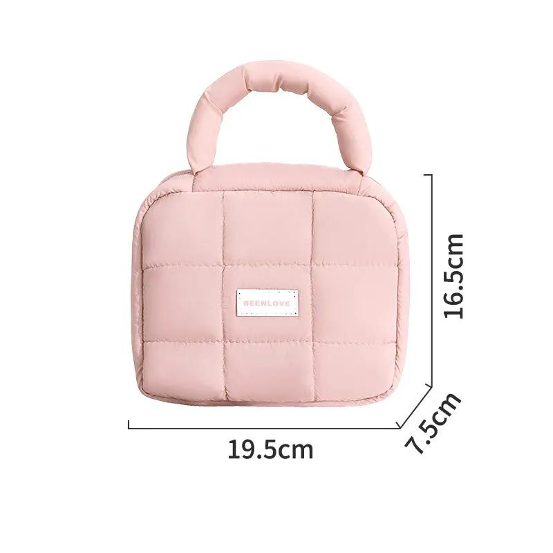 Moisturizing Puff square storage bag Candy color cotton soft hand makeup bag Makeup bag large capacity advanced sense