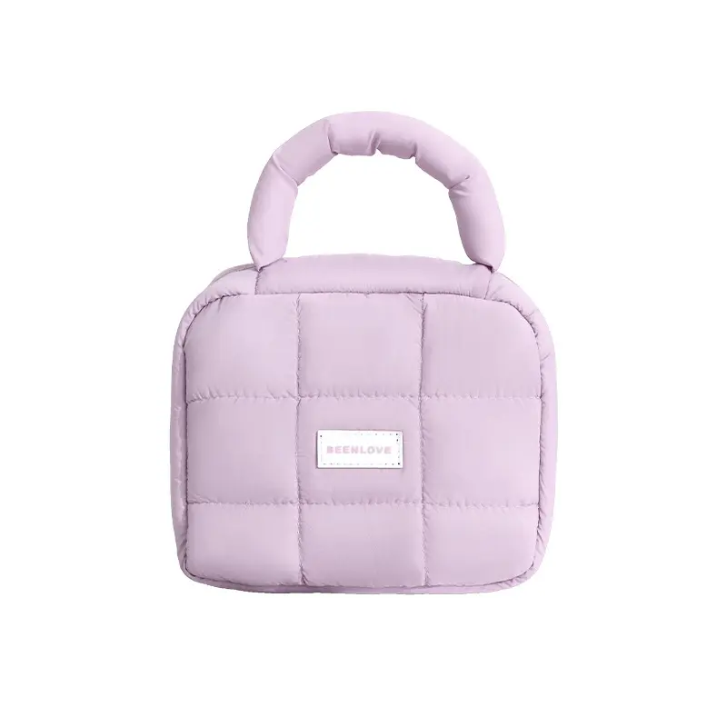 Moisturizing Puff square storage bag Candy color cotton soft hand makeup bag Makeup bag large capacity advanced sense