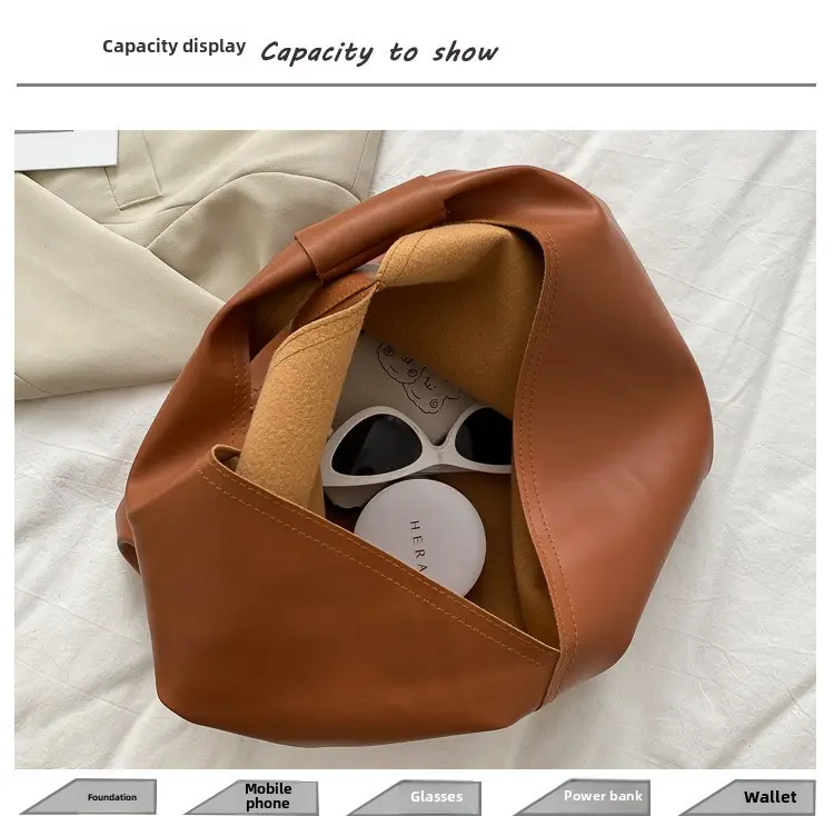 Large capacity Tote bag women's bag soft leather handbag niche design simple fashion shoulder bag bags for women