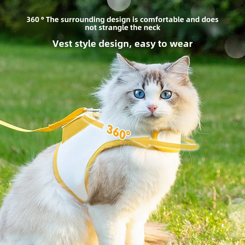 Anti-break out chest strap leash Walk cat anti-walk lost from backpack Cat dog pet leash Cat leash pet collar