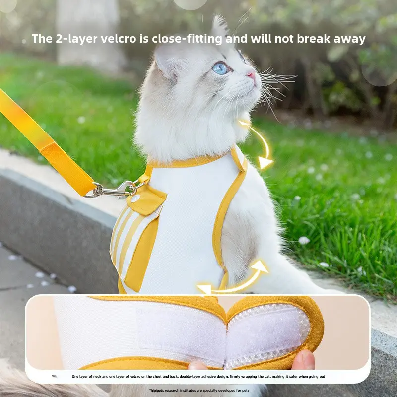 Anti-break out chest strap leash Walk cat anti-walk lost from backpack Cat dog pet leash Cat leash pet collar
