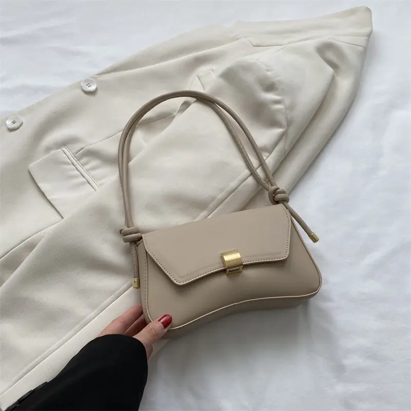 Senior handbag women's new baguette bag retro hand-held underarm bag Foreign style young woman single shoulder crossbody bag