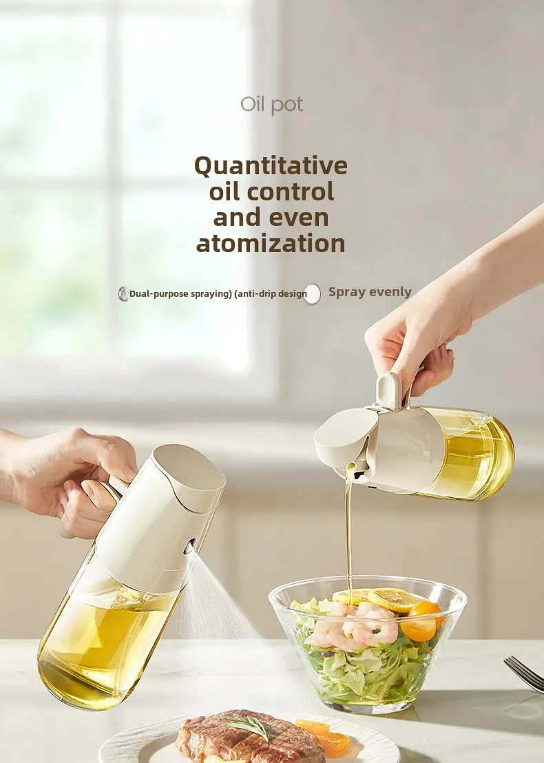 Spray can pour dual-purpose food grade oil bottle atomized household seasoning kitchen special without hanging oil