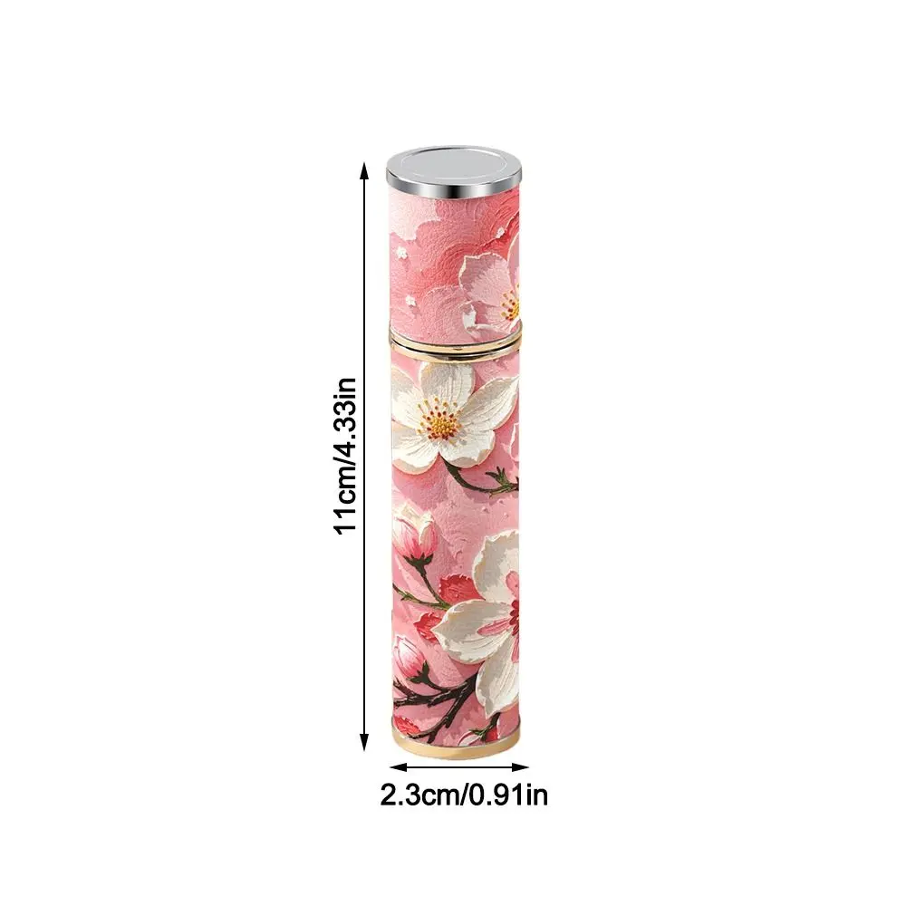 Fashion PU Leather Perfume Bottle 10ml Floral Cosmetic Container Leak-proof Empty Perfume Atomizer Bottle for Travel