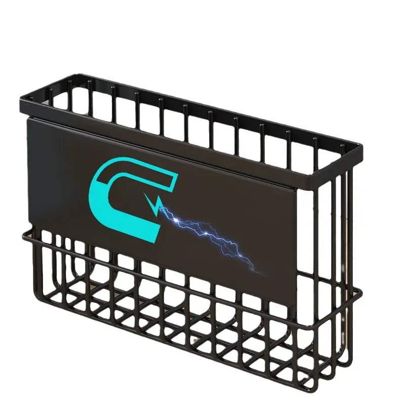 Kitchen refrigerator magnetic storage shelf storage bag paper towel accessories Punch free side seasoning plastic wrap storage
