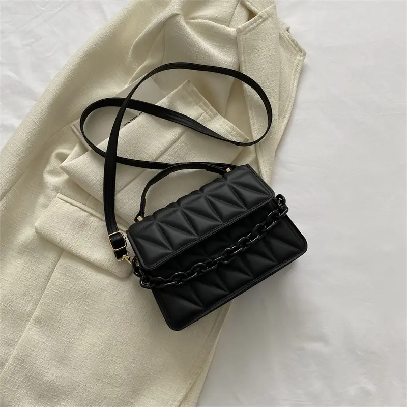 Simple design retro carrying small square bag women's bag autumn and winter new chain bag single shoulder crossbody bag diamond