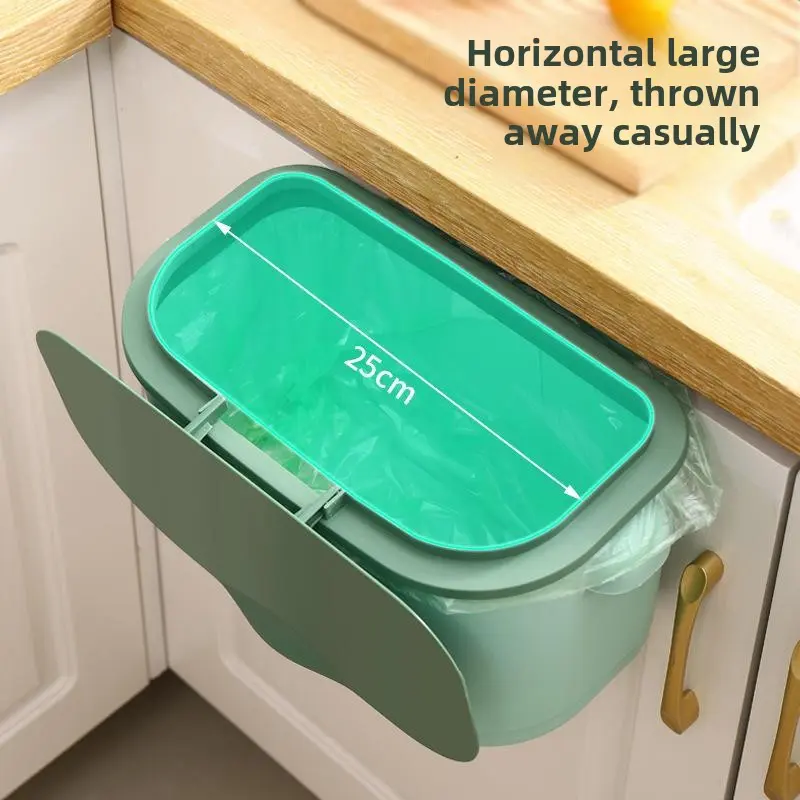 Kitchen trash can Household hanging food waste sorting foldable cabinet door wall hanging toilet toilet storage paper baskets