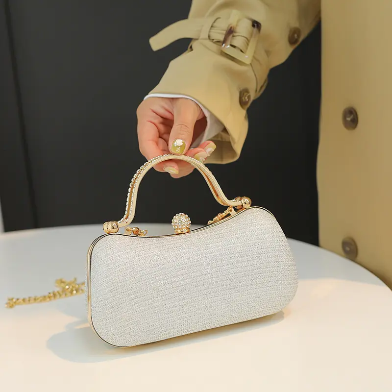 ins fashion women's bag new texture rhinestone handbag oblique span shoulder banquet bag Celebrity dinner bag clutch bag