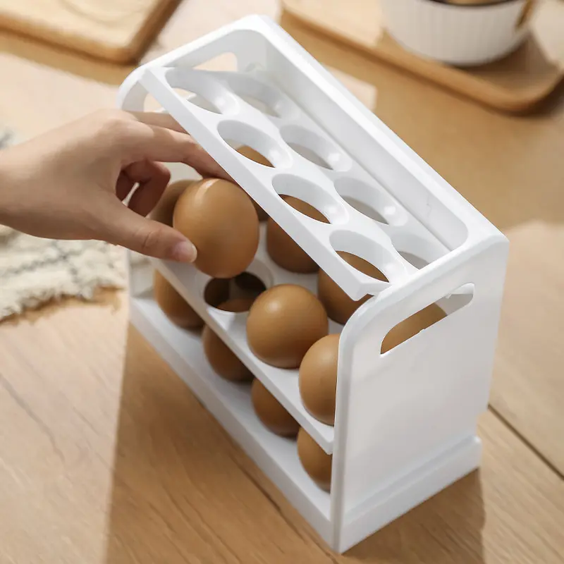 Egg storage box Refrigerator side door storage rack Kitchen special storage for egg tray crisper can be turned over egg box