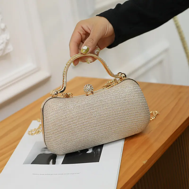 ins fashion women's bag new texture rhinestone handbag oblique span shoulder banquet bag Celebrity dinner bag clutch bag