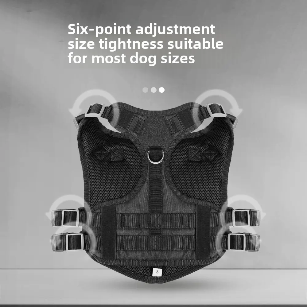 Pet Tactical Chest Back Vest Vest Vest Dog chest Harness Oxford Cloth dog leash in stock dog harness  dog collar