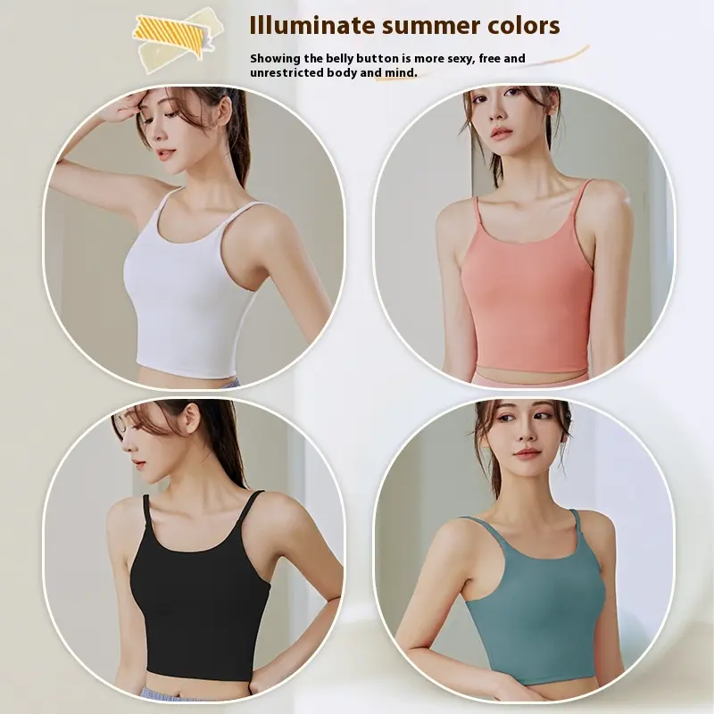 Juyatang yoga beauty back with chest pad yoga vest bra one word shoulder sling sports underwear women's sports bra