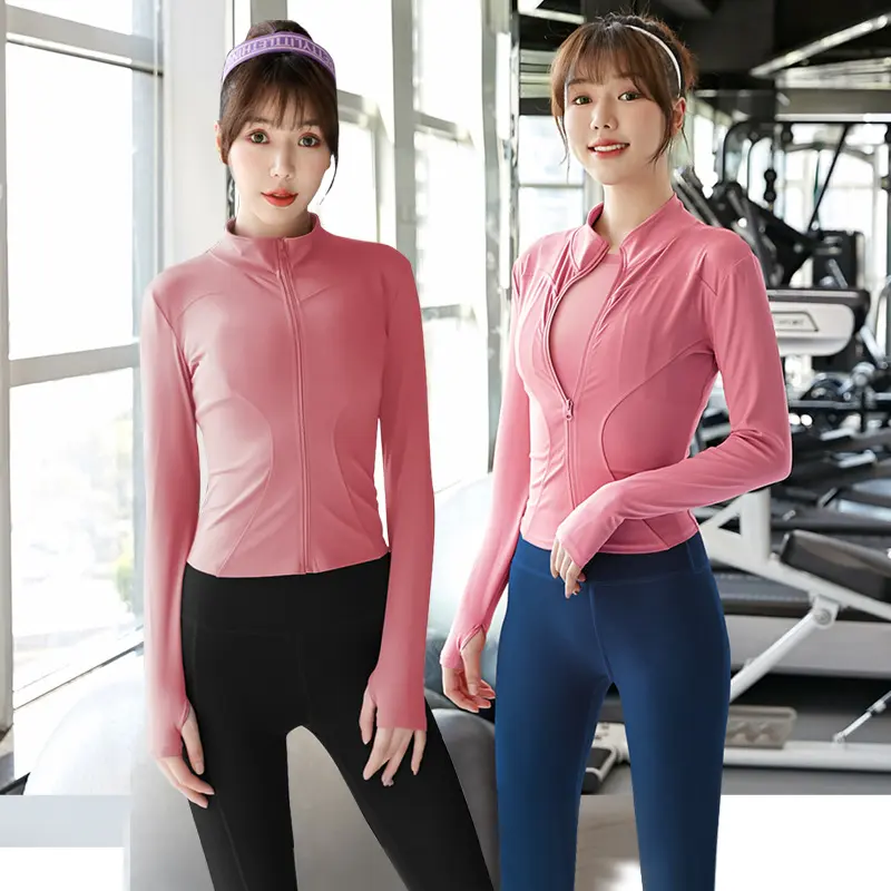 Juyitang yoga clothes women's gym running clothes long-sleeved sports jacket tight hip pants fitness clothes