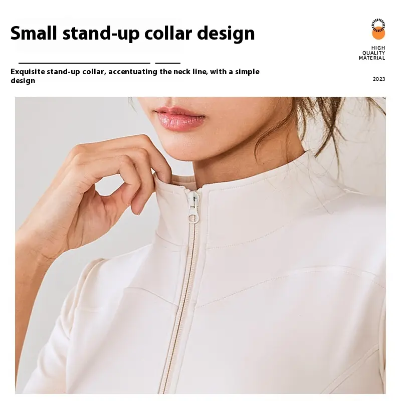 Juyatang high elastic yoga suit nude stand-up collar jacket fitness suit sports suit women