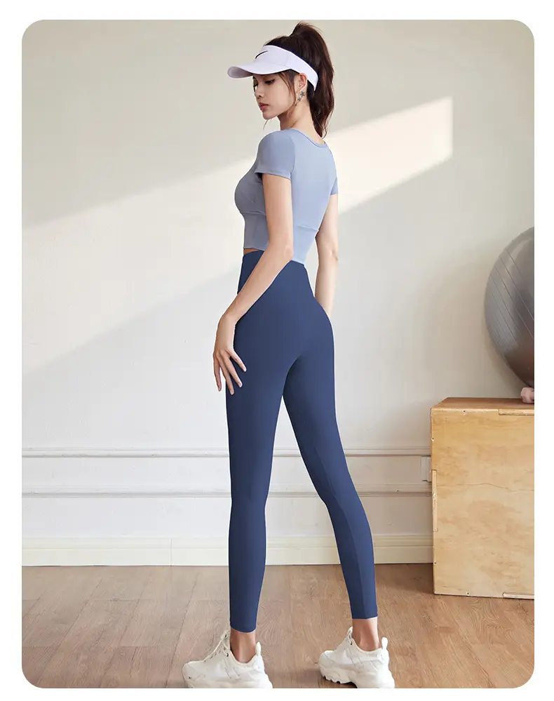 Juyitang Splicing Yoga Short Sleeve with Chest Pad