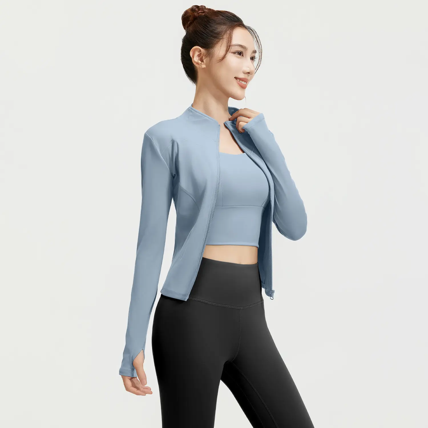 Juyitang Spring and Autumn Yoga Suit Three-piece Skinny Fitness Suit Morning Running Sports Suit