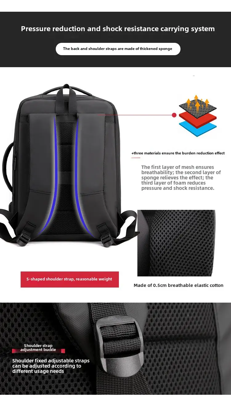 Business men's backpack double back extensible backpack Fashion foreign trade backpack men's commuter computer bag
