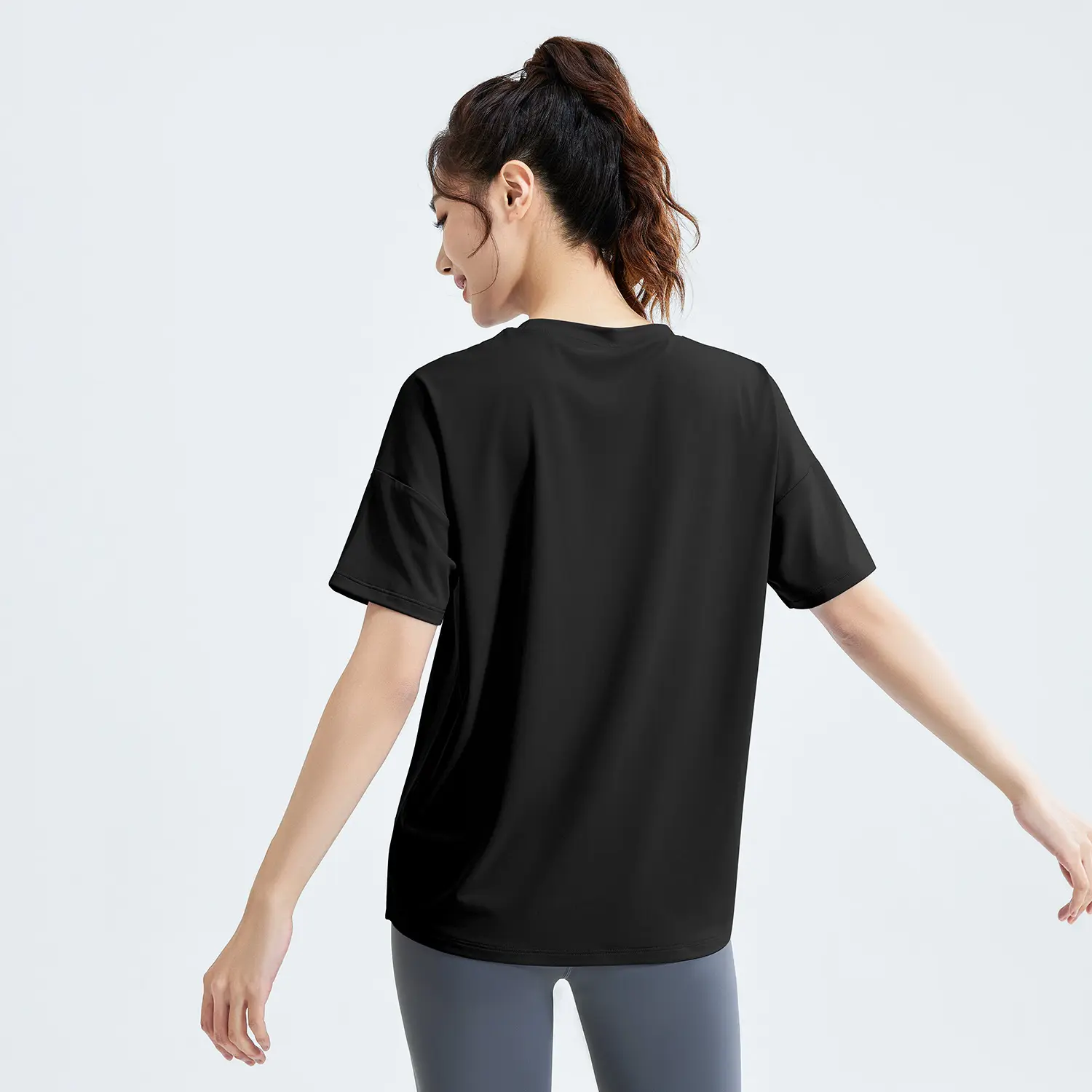 Juyatang split ends loose yoga clothes running sports fitness tops blouses short sleeves summer women