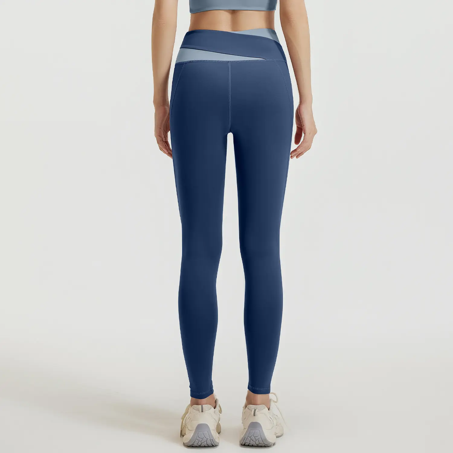 Juyatang nude splicing yoga pants high waist hip lift fitness elastic fitness trousers running sweatpants