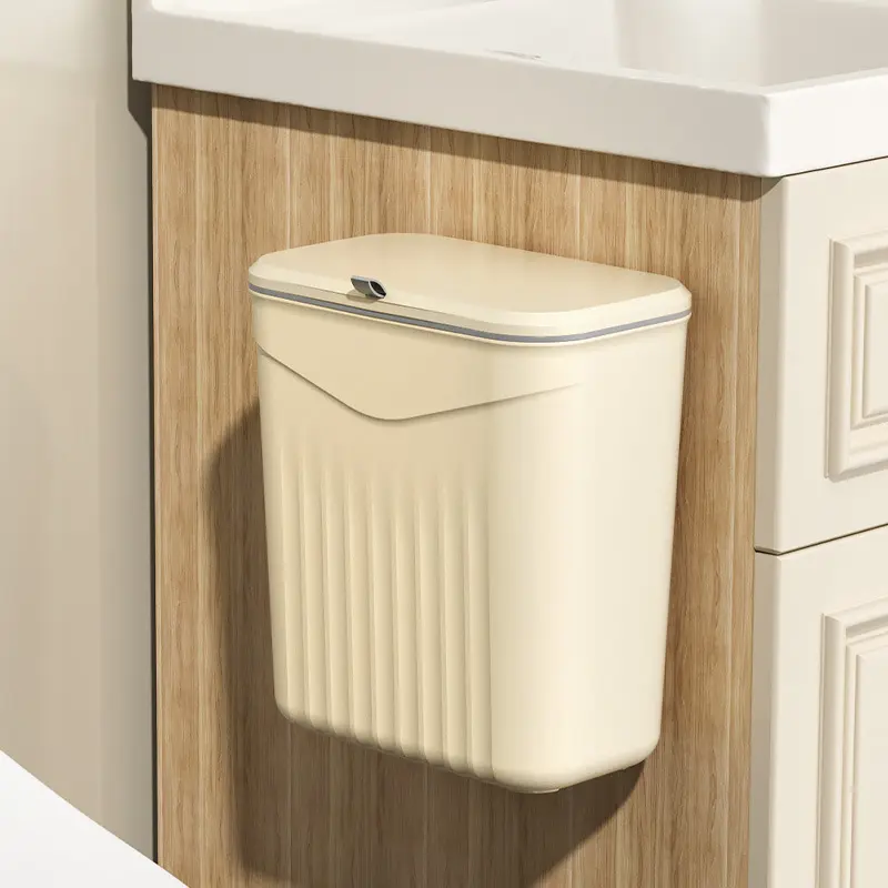 Kitchen hanging trash can Household cabinet wall hanging storage pail Plastic toilet Toilet with lid compost bin