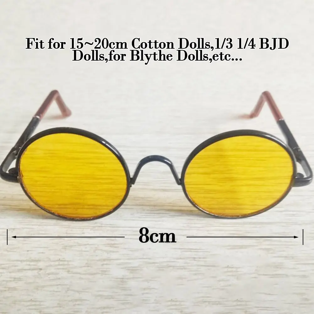 8cm Glasses For 15~20cm Cotton Dolls Casual Wear Round Frame Doll Eyeglasses for 1/3 1/4 BJD Dolls for Blythe Doll Accessories
