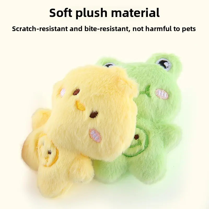 Pet supplies toys Plush cartoon animal shapes containing catnip cat toys Self-high bite cat toys