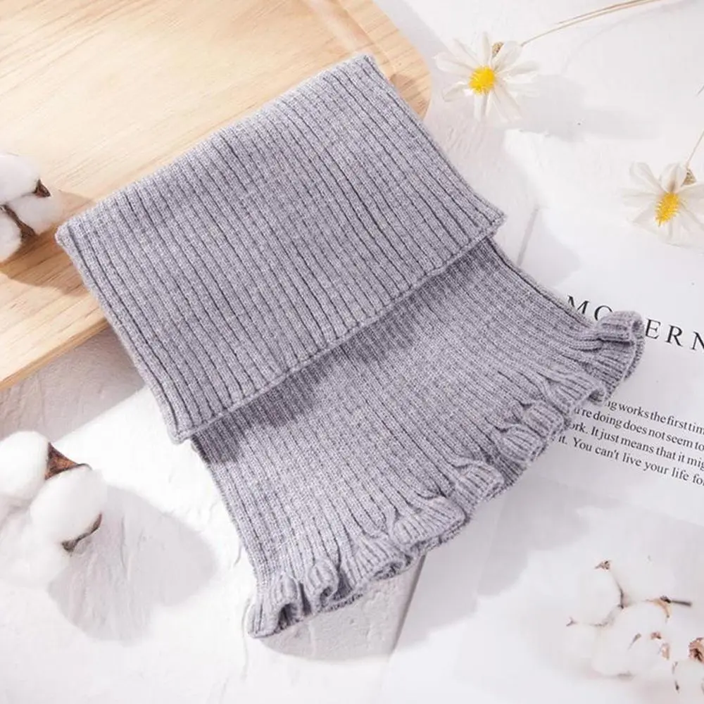 Multicolor Knitted Fake Collar Scarf Women Warm Turtleneck Detachable False Collar Winter Windproof Scarf With Wooden Ear