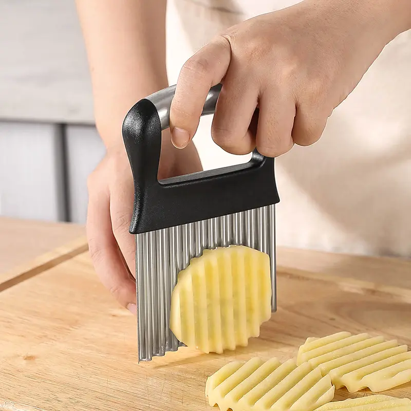 Stainless steel wave potato cutter Potato wave knife French fries cutter Ripple cutter Fancy kitchen cutting tool kitchen gadget