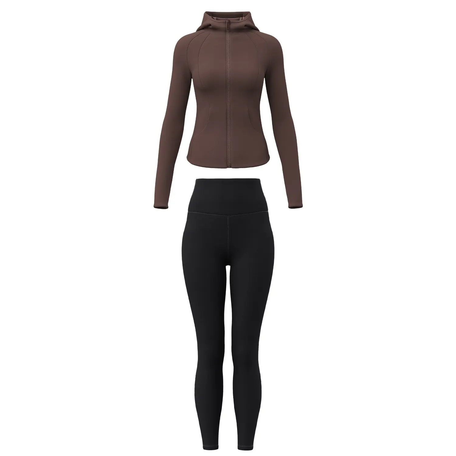 Juyitang autumn and winter velvet yoga suit slim waist women's casual versatile fitness hooded sports suit