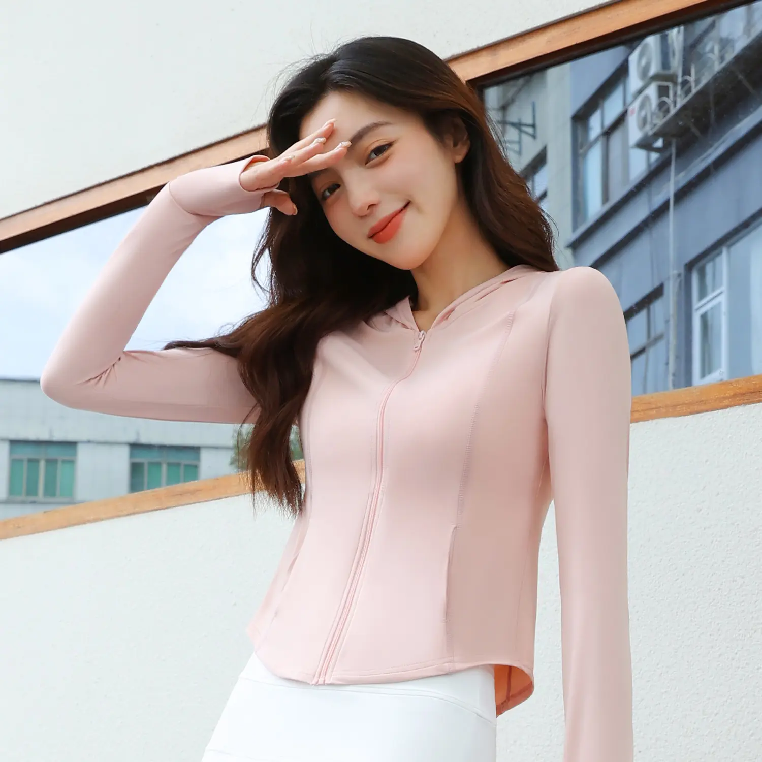 Processing summer UV protection sunscreen jacket Thin outdoor skin clothing Hooded sunscreen clothing jacket
