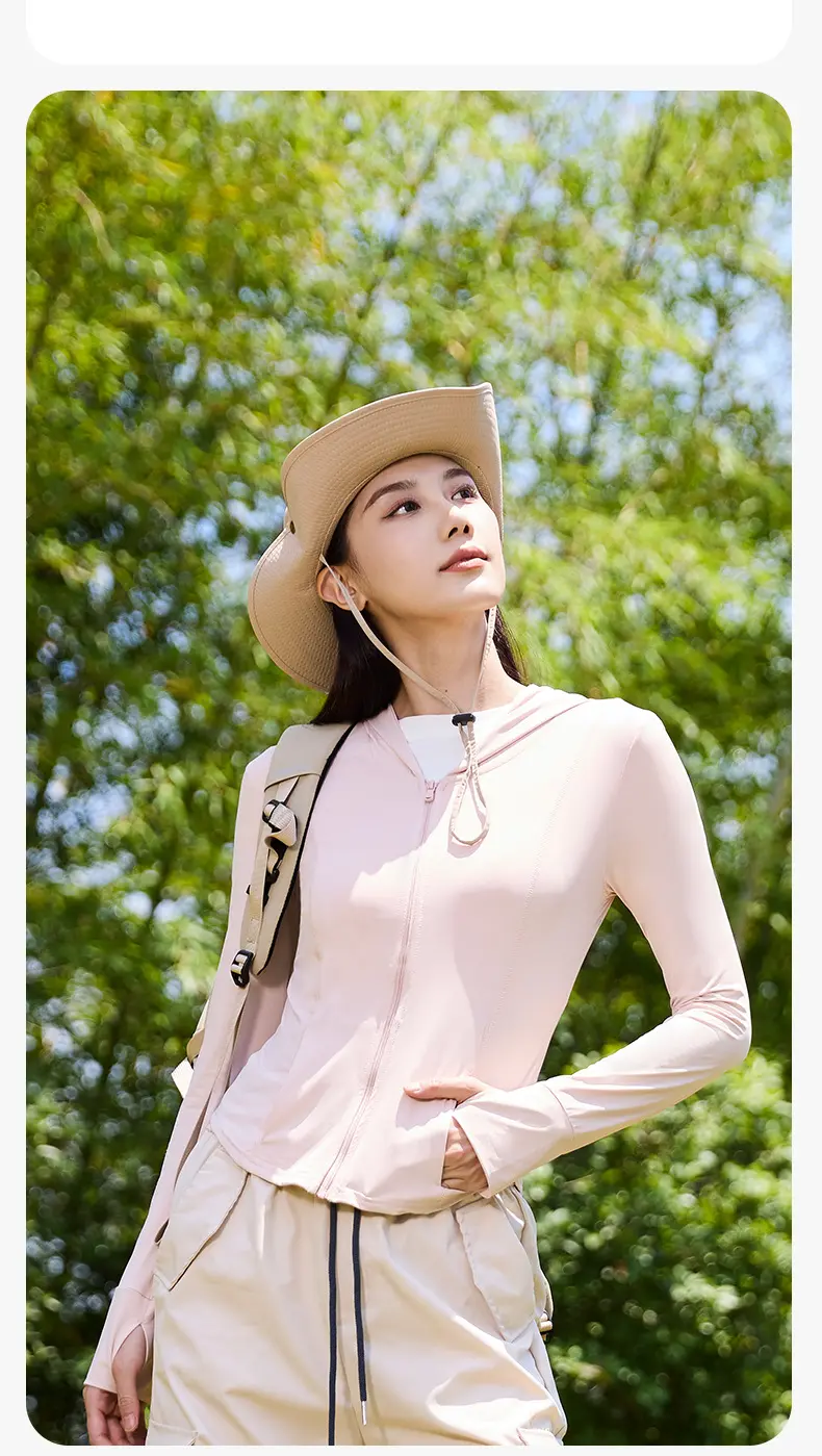 Processing summer UV protection sunscreen jacket Thin outdoor skin clothing Hooded sunscreen clothing jacket