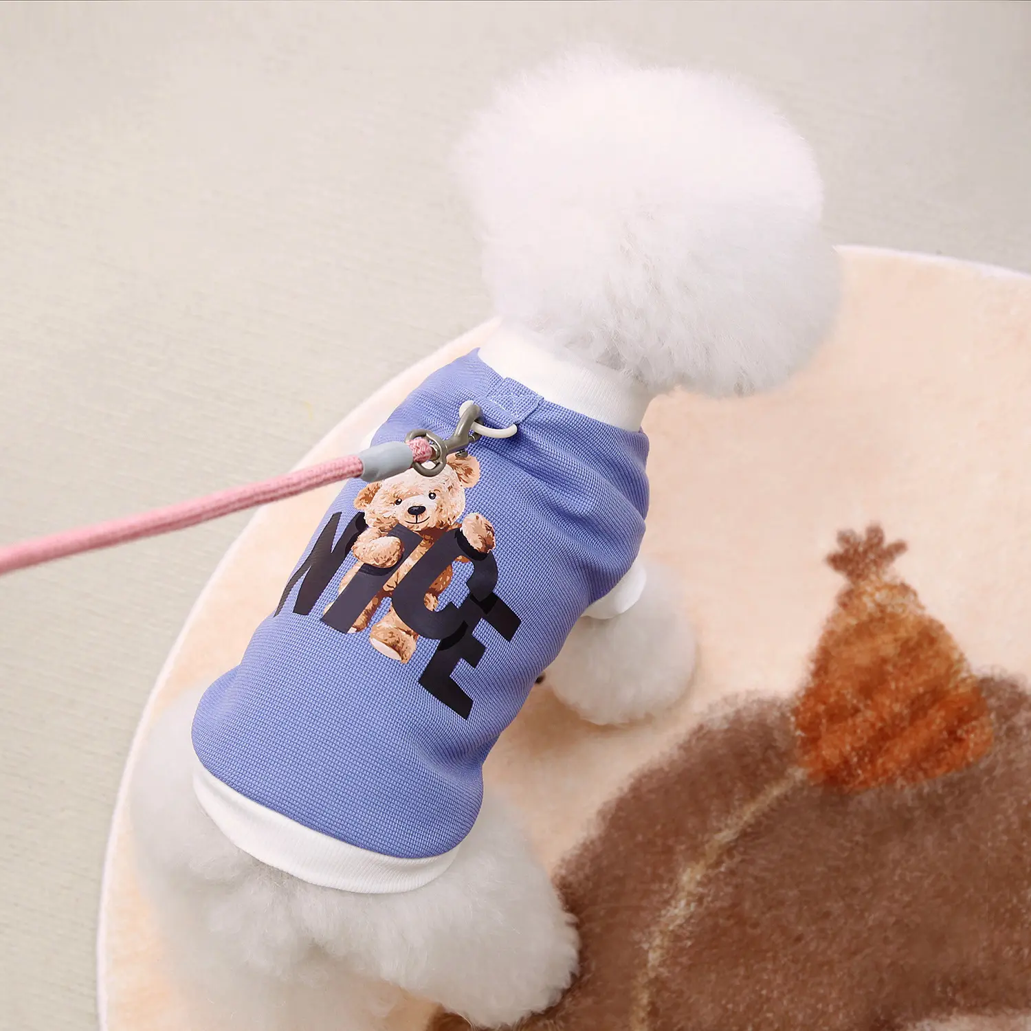 Pet Dog Clothing Pet Clothing Spring Summer Bichon Teddy Pet Vest Suspender Waffle Print T-Shirt dog costume
