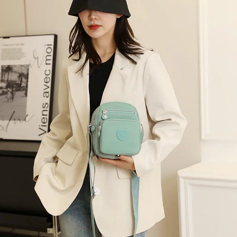 Small bags women's fashion casual shoulder bag nylon messenger bag multi-pocket small square bag crossbody bags for women