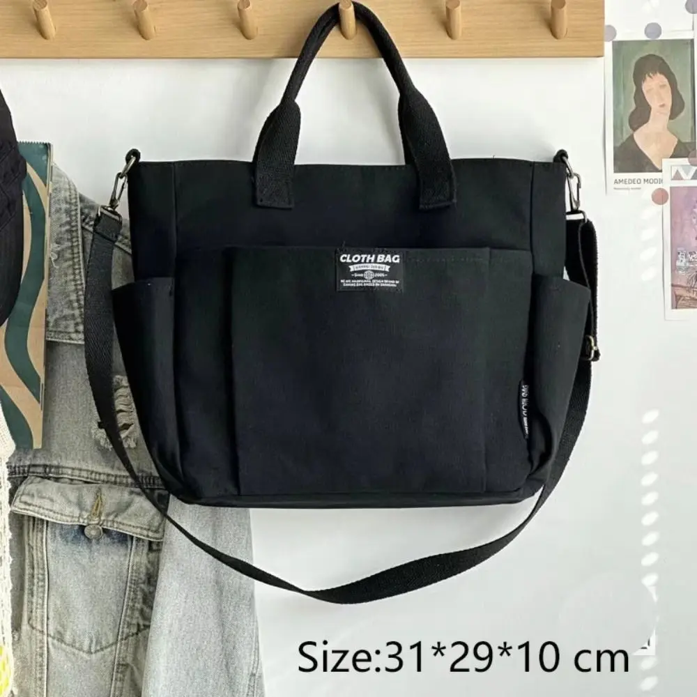 Creative Women's Messenger Bag Multi Pocket Large Capacity Canvas Tote Shoulder Bag Casual Crossbody Handbags Shopping Bag