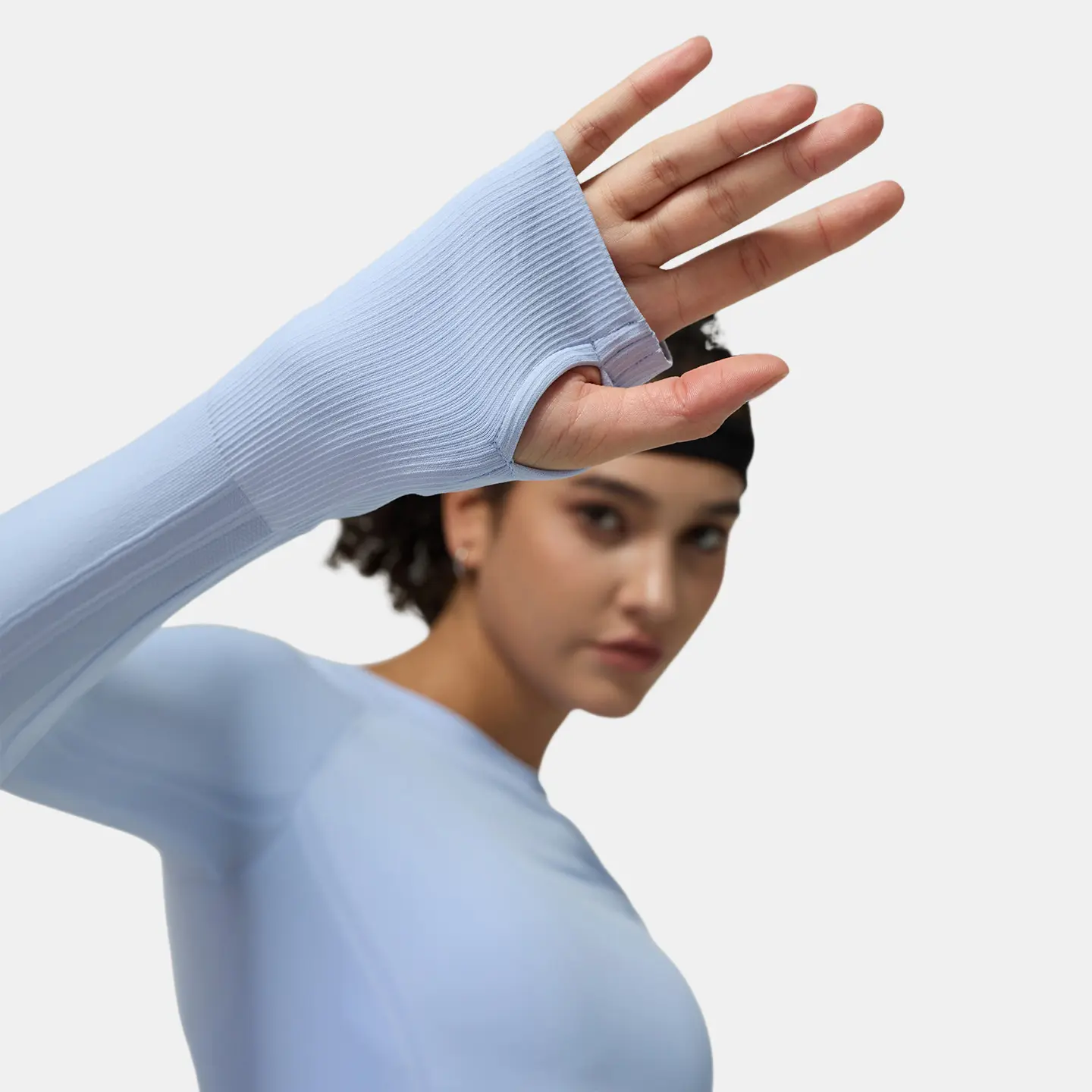 Yoga clothes long sleeves back texture design quick drying round neck sports tight fitness clothes T-shirt yoga tops women