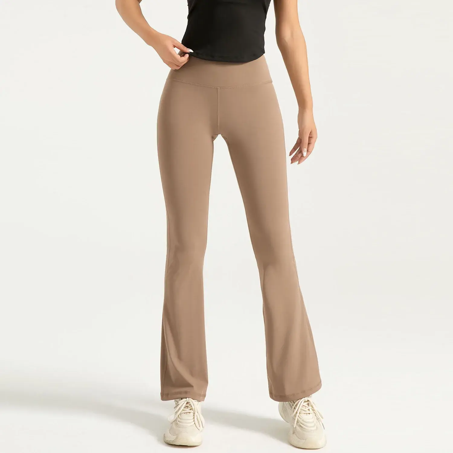 High Waist Hip Lift Yoga Flared Pants Naked Fitness Breathable Sports Leggings gym tights women