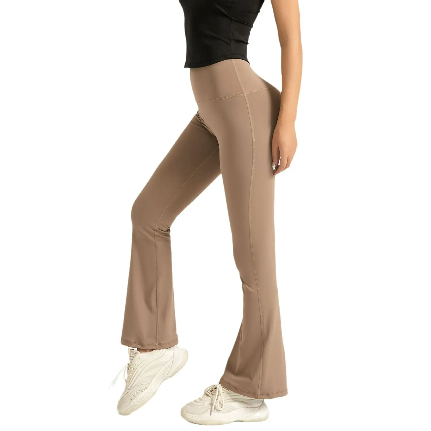 High Waist Hip Lift Yoga Flared Pants Naked Fitness Breathable Sports Leggings gym tights women