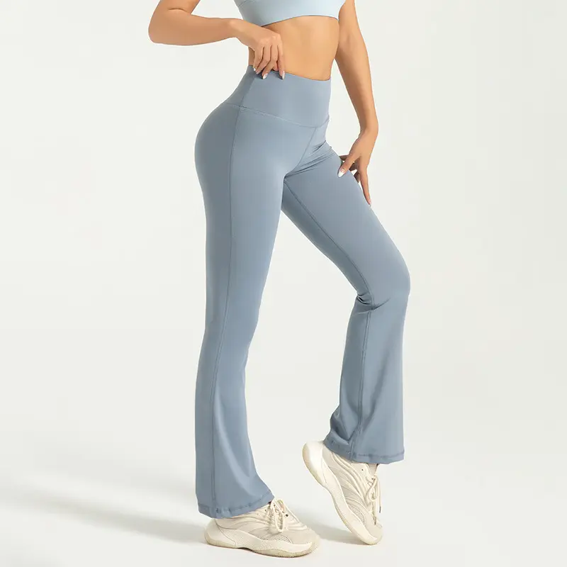 High Waist Hip Lift Yoga Flared Pants Naked Fitness Breathable Sports Leggings gym tights women