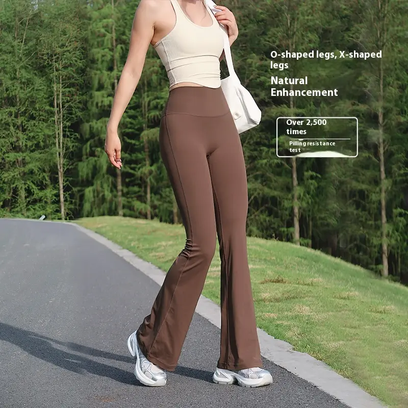Flared pants women's average size high waist yoga pants fitness comfort tight micro pull pants leggings sports women fitness