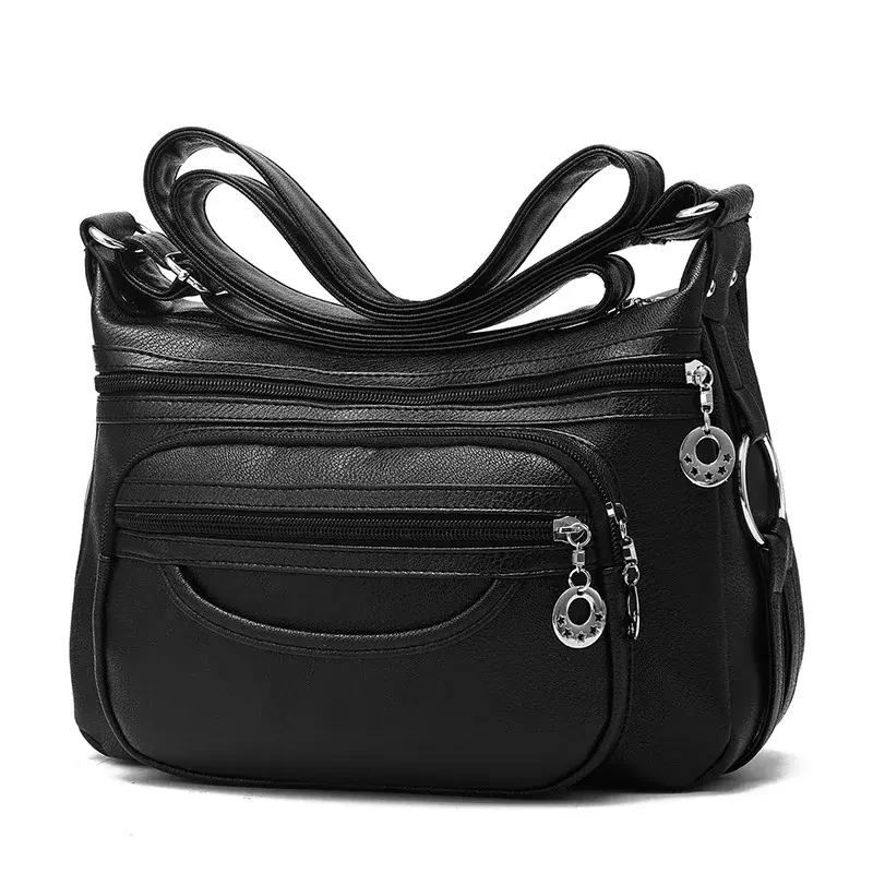 Soft leather shoulder bag new middle-aged mother bag casual crossbody bag for middle-aged and elderly women purses and handbags