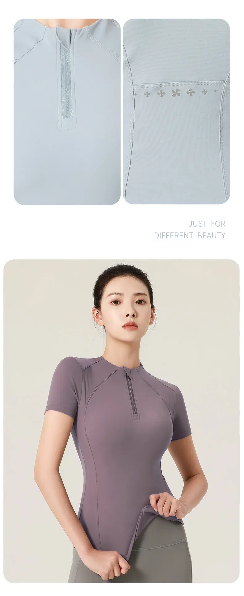 Elastic shaping sports top waist yoga sports short-sleeved women's nylon breathable fitness yoga clothes