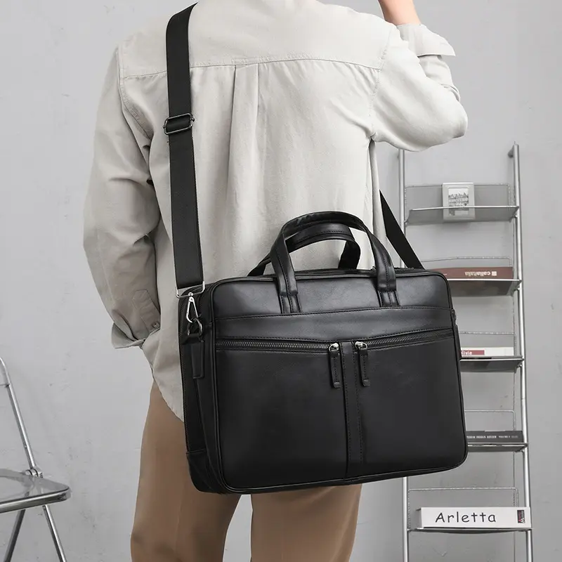 Men's business 15.6 inch computer bag large capacity messenger handheld file bag men bag briefcase