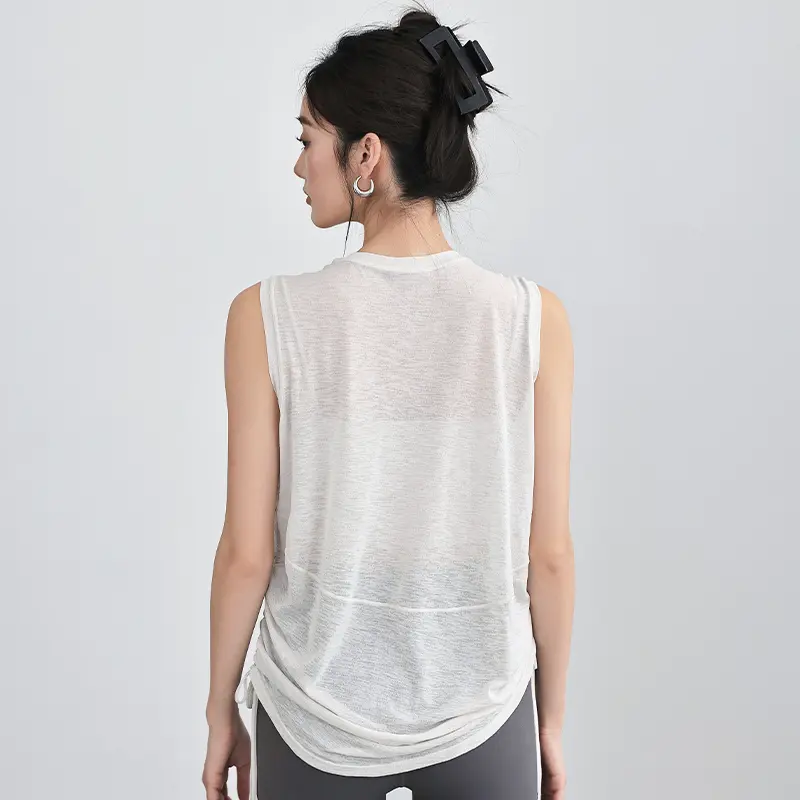 Sports short sleeves loose yoga clothes blouse tulle top yoga tops women gym top